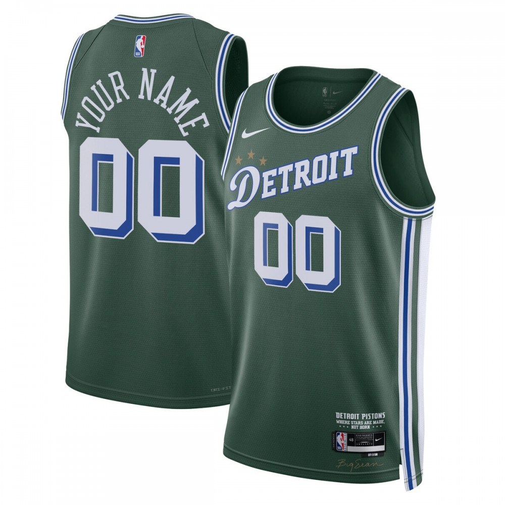 Detroit Pistons Unisex 2022/23 Swingman Custom Jersey - City Edition - Green-Pro Kit Vault | Brand New 26/27 Sports Jerseys